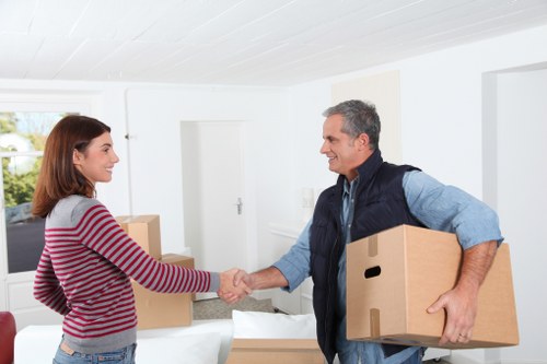 Staff preparing desks and IT items for an office move