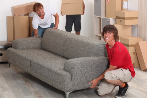 Room-by-room packing setup for a Brent house move