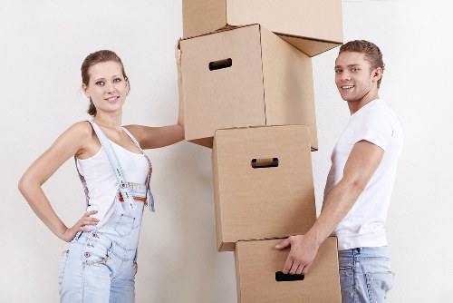 Fragile items packed safely for a home move in Brent