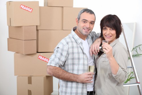 Local Brent removal service managing packed boxes